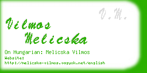 vilmos melicska business card